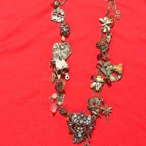 Victorian dragonfly/bees/ crystals rhinestone necklace